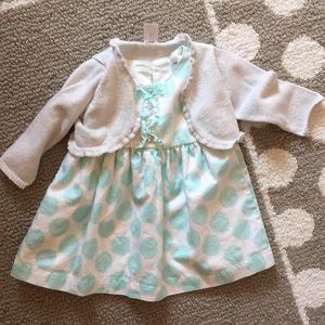 Carters girls sleeveless dress w cropped cardigan